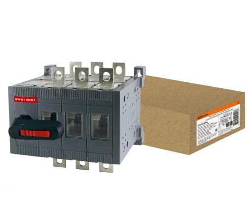 Рубильник ВНК-39-1 3П 630А реверсивный с установленной фронтальной ручкой управления  SQ0744-0406  TDM