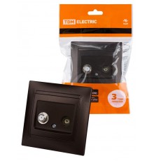 Розетка TV ("мама") + SAT (F-разъем) 0-2400МГц шоколад "Лама"  SQ1815-0520  TDM