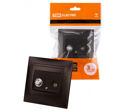 Розетка TV ("мама") + SAT (F-разъем) 0-2400МГц шоколад "Лама"  SQ1815-0520  TDM