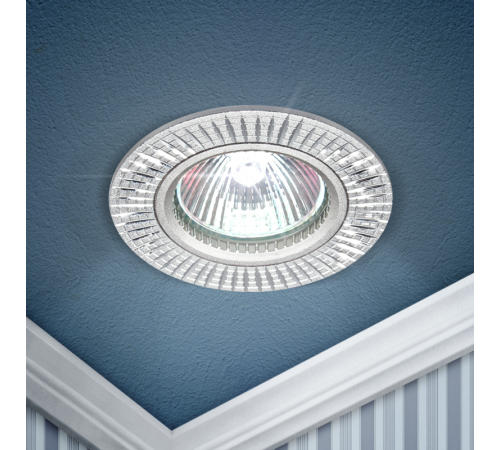 Светильник встраиваемый под лампу KL32 AL/SL/1 декор cо светодиодной подсветкой, поворотный, белый  Б0049559  ЭРА