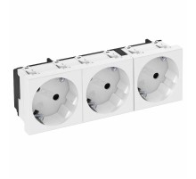 Розетка тройная 33° с з/к, 250 В, 16A (белый) (STD-D3 RW3)  6120122  OBO Bettermann