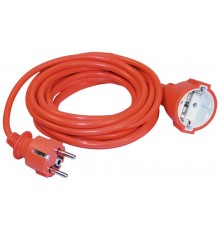 Шнур УШ-01РВ оранж. с круглой вилкой и розеткой 2Р+PЕ 3х1,0/10метров   WUP10-10-K09-N  IEK