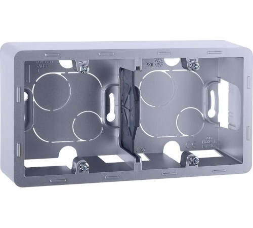 Inspiria Алюминий Коробка накладного монтажа 2-местная О/У  673992  Legrand