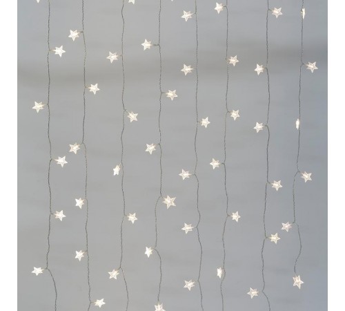 Гирлянда световая  занавес Звездочки , ENIZ-64W ,  64 диодов , 1,2 м*1,3 м теплый белый, IP20, провод 3 м  Б0051876  ЭРА