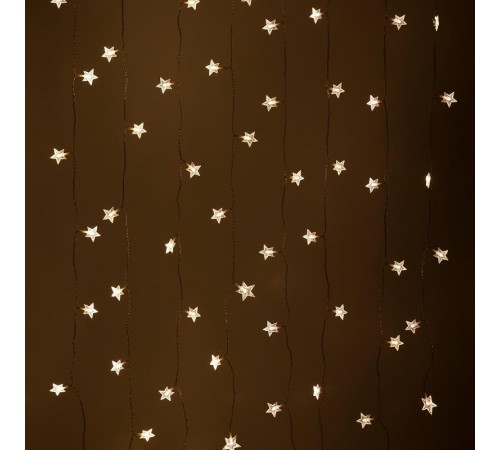 Гирлянда световая  занавес Звездочки , ENIZ-64W ,  64 диодов , 1,2 м*1,3 м теплый белый, IP20, провод 3 м  Б0051876  ЭРА
