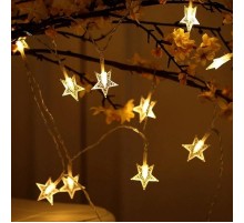 Гирлянда световая  занавес Звездочки , ENIZ-64W ,  64 диодов , 1,2 м*1,3 м теплый белый, IP20, провод 3 м  Б0051876  ЭРА