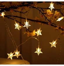 Гирлянда световая  занавес Звездочки , ENIZ-64W ,  64 диодов , 1,2 м*1,3 м теплый белый, IP20, провод 3 м  Б0051876  ЭРА
