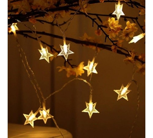 Гирлянда световая  занавес Звездочки , ENIZ-64W ,  64 диодов , 1,2 м*1,3 м теплый белый, IP20, провод 3 м  Б0051876  ЭРА