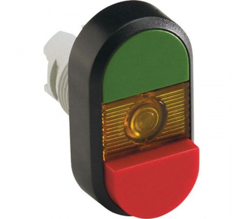 Кнопка двойная MPD12-11Y (зеленая/красная-выступающая) желтая ли нза без текста  1SFA611141R1103  ABB