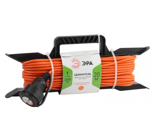 Удлинитель силовой ЭРА UFx-1-2x1.0-20m-IP44 на рамке б/з 1 гн 20м ПВС 2х1  Б0043040  ЭРА