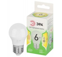 Лампа светодиодная  GREEN LINE LED P45-6W-830-E27 GL E27 6 Вт шар теплый свет  Б0067053  ЭРА