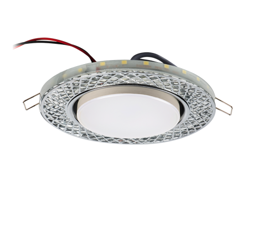 Светильник точечный встраиваемый под лампу PGX53d MN23-Chrome с подсветкой  .5020177  Jazzway