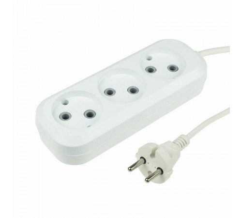 Удлинитель 3 гнезда 5 м 2х0.5 мм белый б/з  11-9511  REXANT