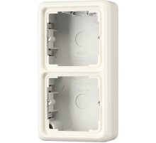 Коробка 2-кратная, накладная, с рамкой; слоновая кость  CD582AW  Jung