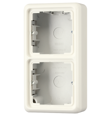 Коробка 2-кратная, накладная, с рамкой; слоновая кость  CD582AW  Jung