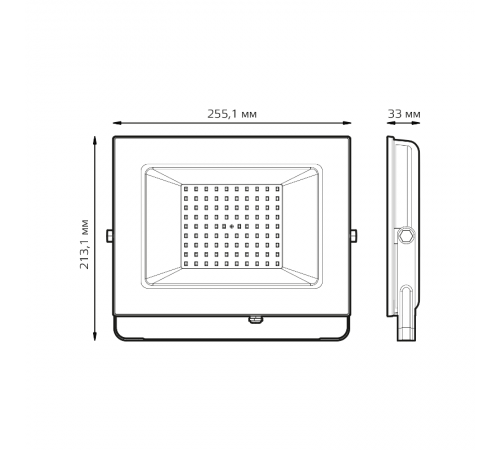 Прожектор светодиодный Elementary 100W 9475lm 4000К 175-265V IP65 черный LED 1/4  613100110  Gauss