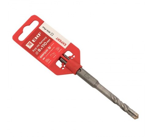 Бур по бетону SDS-plus 8х110 мм (4 резца)(4S спираль) EKF Expert  db-8-110-4x4  EKF