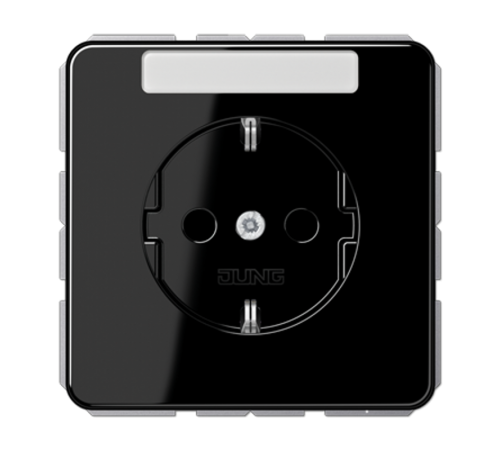 Штепсельная розетка SCHUKO 16A 250V~ с полем для надписи; черная  CD1520NASW  Jung