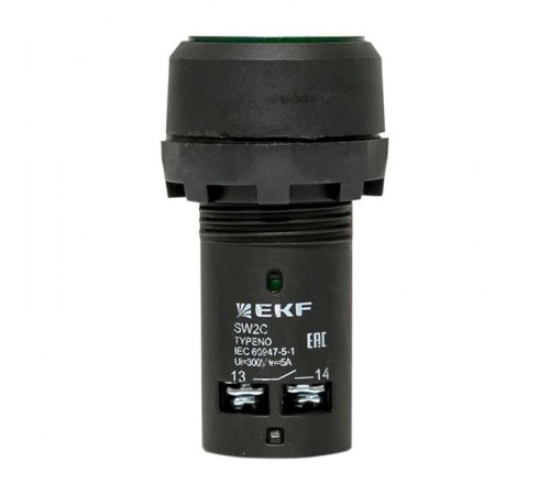 Кнопка SW2C-10D с подсветкой зеленая NO 24В EKF PROxima  sw2c-md-g-24  EKF