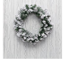 Заснеженный еловый венок  45 см, ПВХ  307-147  NEON-NIGHT