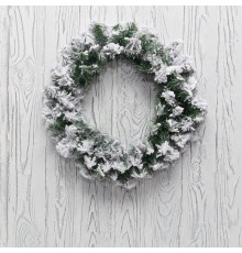 Заснеженный еловый венок  45 см, ПВХ  307-147  NEON-NIGHT