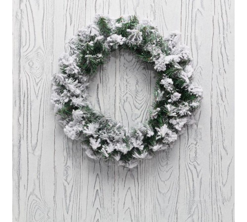 Заснеженный еловый венок  45 см, ПВХ  307-147  NEON-NIGHT