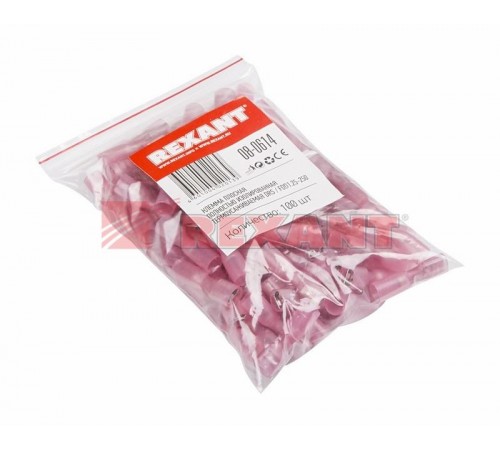 Клемма плоская полностью изолированная термоусаживаемая гнездо 6.6 мм 0.5-1.5 мм (РПи-м-т 1.5-(6.3) красный  08-0614  REXANT