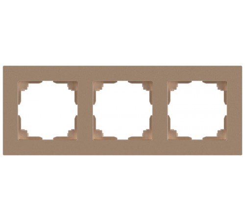 Рамка для розеток и выключателей Intro Accent 6-503-04 на 3 поста, СУ, шампань  Б0063785  Intro