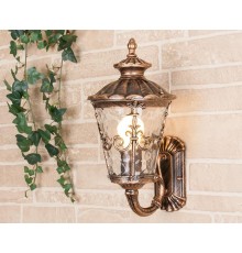 Светильник садово-парковый GLYF-8046U Diadema U черное золото настенный  a028003  Elektrostandard