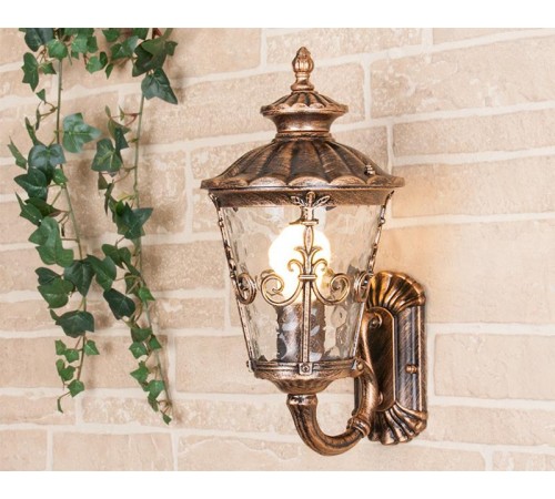 Светильник садово-парковый GLYF-8046U Diadema U черное золото настенный  a028003  Elektrostandard