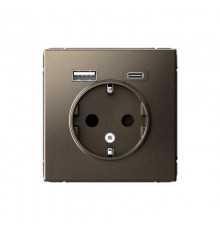 ArtGallery Мокко Розетка 16А с 2 USB A+C, 5В/2,4А/3,0А, 2х5В/1,5А, механизм  GAL000632  SE