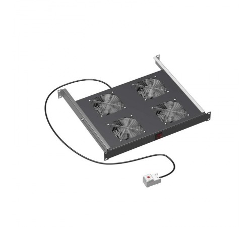 Вентиляторный модуль 19", 4 вент. с термостатом RAL 9005  R519VSIT4FTB  DKC