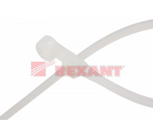 Хомут-стяжкa нейлоновая под винт 220x4,3 мм, белая, упаковка 100 шт.  07-0204  REXANT