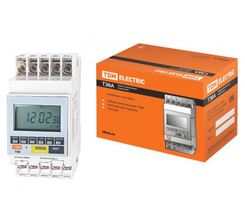 Таймер электронный ТЭ8A-1мин/7дн-8on/off-16А-DIN   SQ1503-0002  TDM