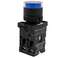 Кнопка управления NP2-BW1661 выступающая, синяя, 1НО, AC/DC230В (LED), IP40 (R)  575780  CHINT