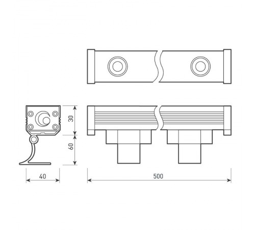 Светодиодный прожектор AR-LINE-500S-9W-220V Warm (Grey, 30 deg) (Arlight, IP65 Металл, 3 года)  037366  Arlight