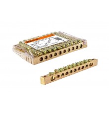 Шина "N" нулевая 6х9мм 10/2 (10 групп/крепеж по краям)   SQ0801-0059  TDM