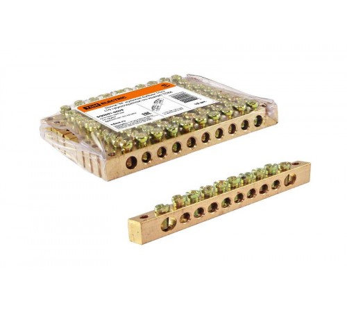 Шина "N" нулевая 6х9мм 10/2 (10 групп/крепеж по краям)   SQ0801-0059  TDM