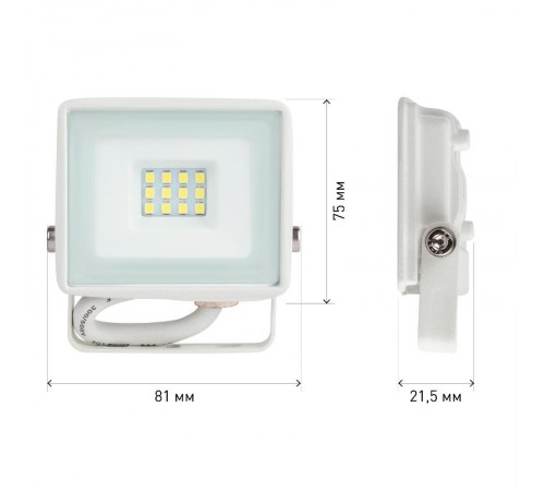 Прожектор светодиодный уличный LPR-023-W-65K-010 10Вт 6500K 800Лм белый  Б0054639  ЭРА