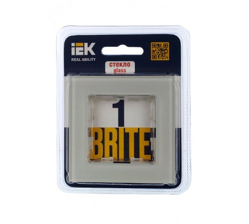 BRITE Рамка 1-ая РУ-1-2-БрВа стекло ванильный  BR-M12-G-K10  IEK