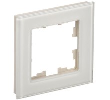 BRITE Рамка 1-ая РУ-1-2-БрВа стекло ванильный  BR-M12-G-K10  IEK