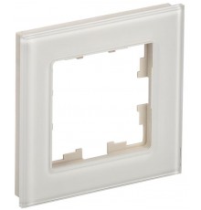 BRITE Рамка 1-ая РУ-1-2-БрВа стекло ванильный  BR-M12-G-K10  IEK