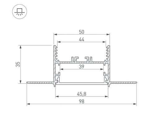 Угол SL-LINIA45-FANTOM внутренний (arlight, Металл)  030103  Arlight