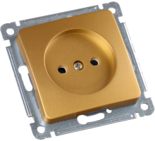 Розетка скрытой установки, одноместная, механизм, цвет золото  РС16-401-07  HEGEL