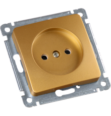 Розетка скрытой установки, одноместная, механизм, цвет золото  РС16-401-07  HEGEL