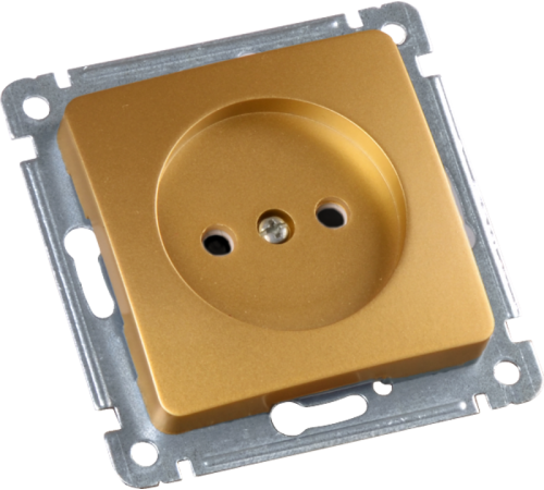 Розетка скрытой установки, одноместная, механизм, цвет золото  РС16-401-07  HEGEL