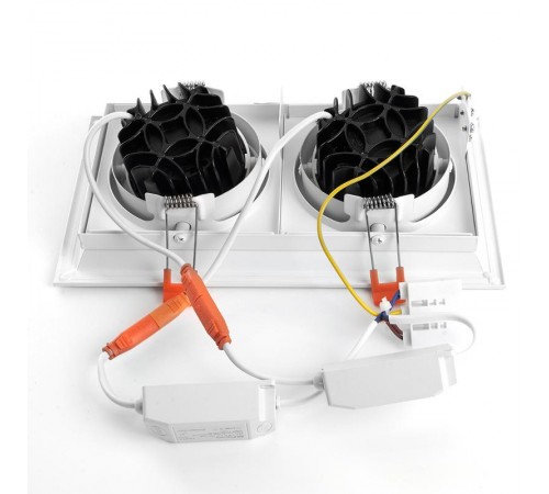 Светильник светодиодный встраиваемый карданный AL202, 2x12W, 2160 Lm, 4000К, 35 градусов, белый  29774  FERON