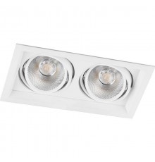 Светильник светодиодный встраиваемый карданный AL202, 2x12W, 2160 Lm, 4000К, 35 градусов, белый  29774  FERON