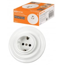 Розетка скрытой установки фарфоровая 2П+З 16А 250В белая "Болонь"  SQ1820-0022  TDM