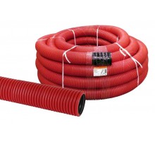 Труба гофрированная двустенная ПНД d 160 с зондом (50 м/уп.) красная  SQ0413-5160  TDM